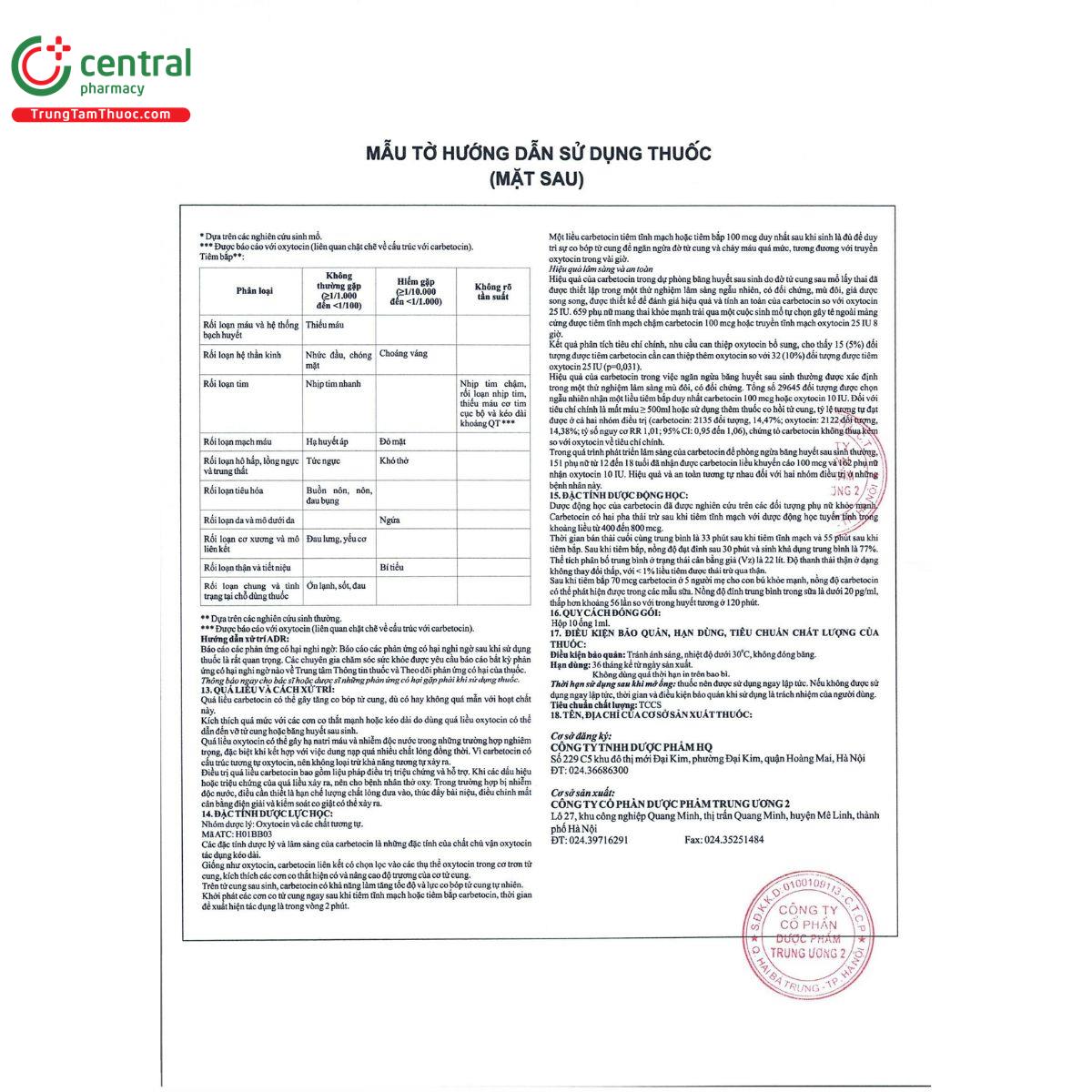 carbetocin exela 4 O5023 carbetocin exela 4 O5023