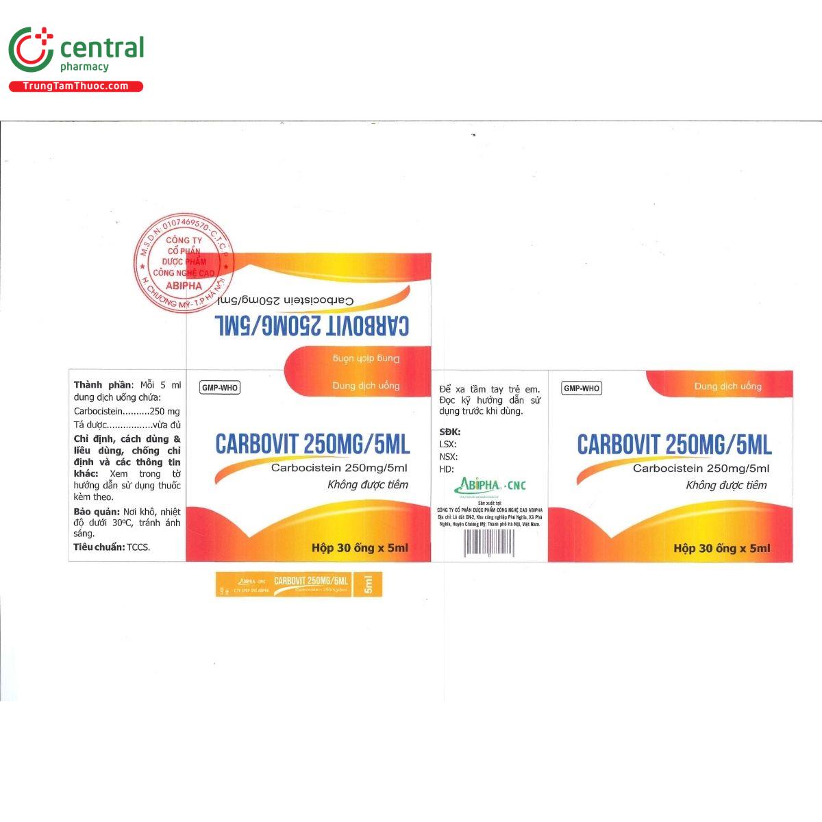 carbovit 250mg 5ml 3 B0763