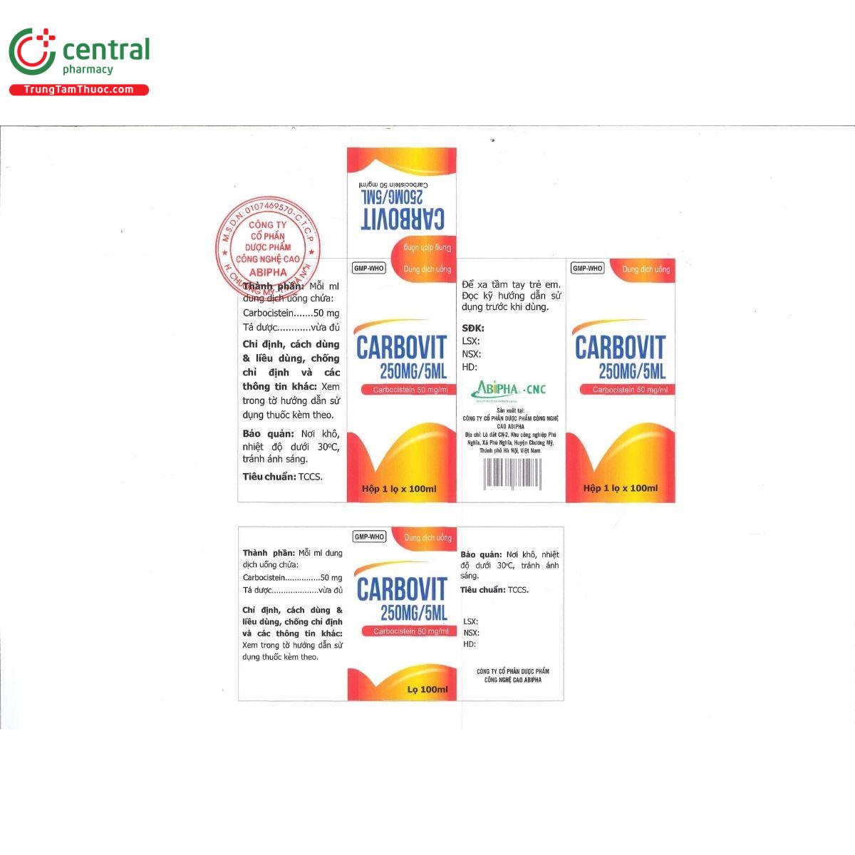 carbovit 250mg 5ml 4 P6284