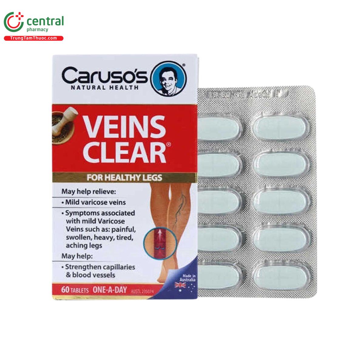 Thuốc Carusos Veins Clear hỗ trợ giảm suy giãn tĩnh mạch chân