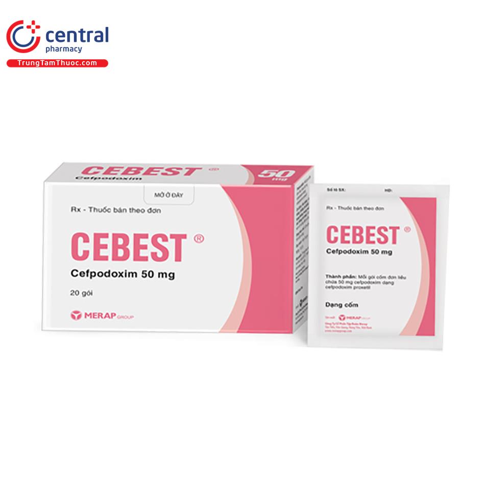 [CHÍNH HÃNG] Thuốc Cebest 50mg điều trị viêm đường hô hấp, tiết niệu