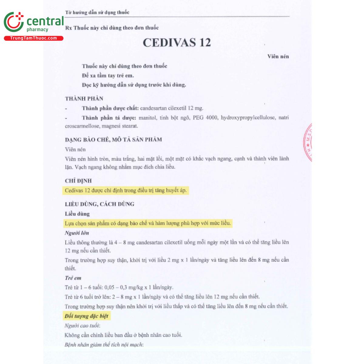 cedivas 12mg 3 I3018 cedivas 12mg 3 I3018