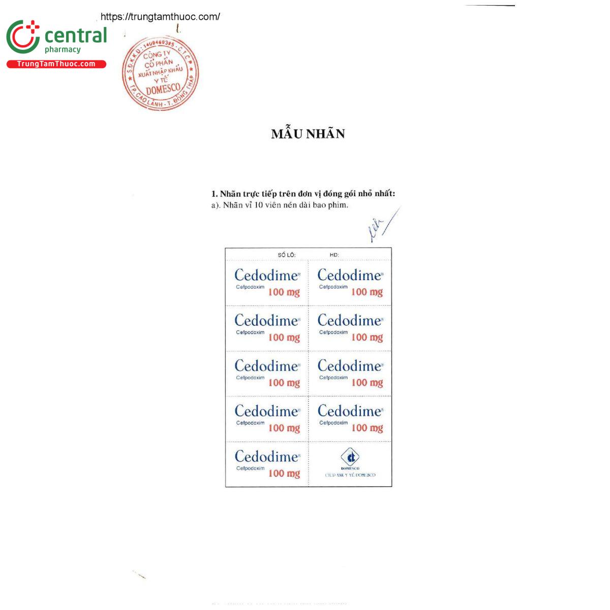 cedodime 100mg 5 C0048 cedodime 100mg 5 C0048