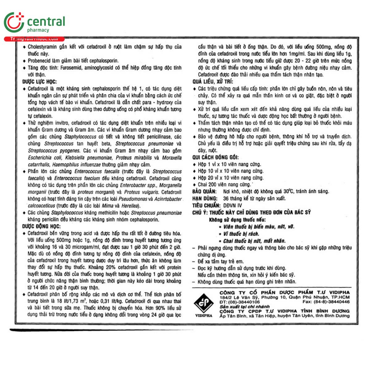 cefadroxil vidipha 500mg 8 J3218