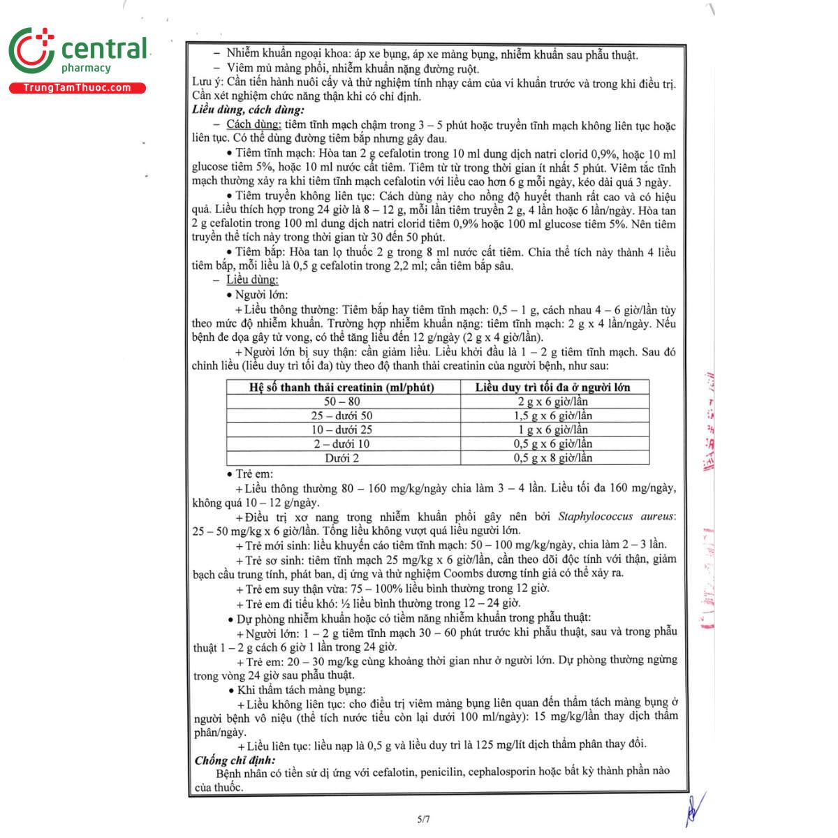 cefalotin 2g mekophar 9 V8275