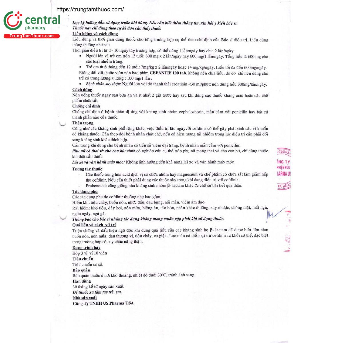 cefantif 100 tab 6 R7710 cefantif 100 tab 6 R7710