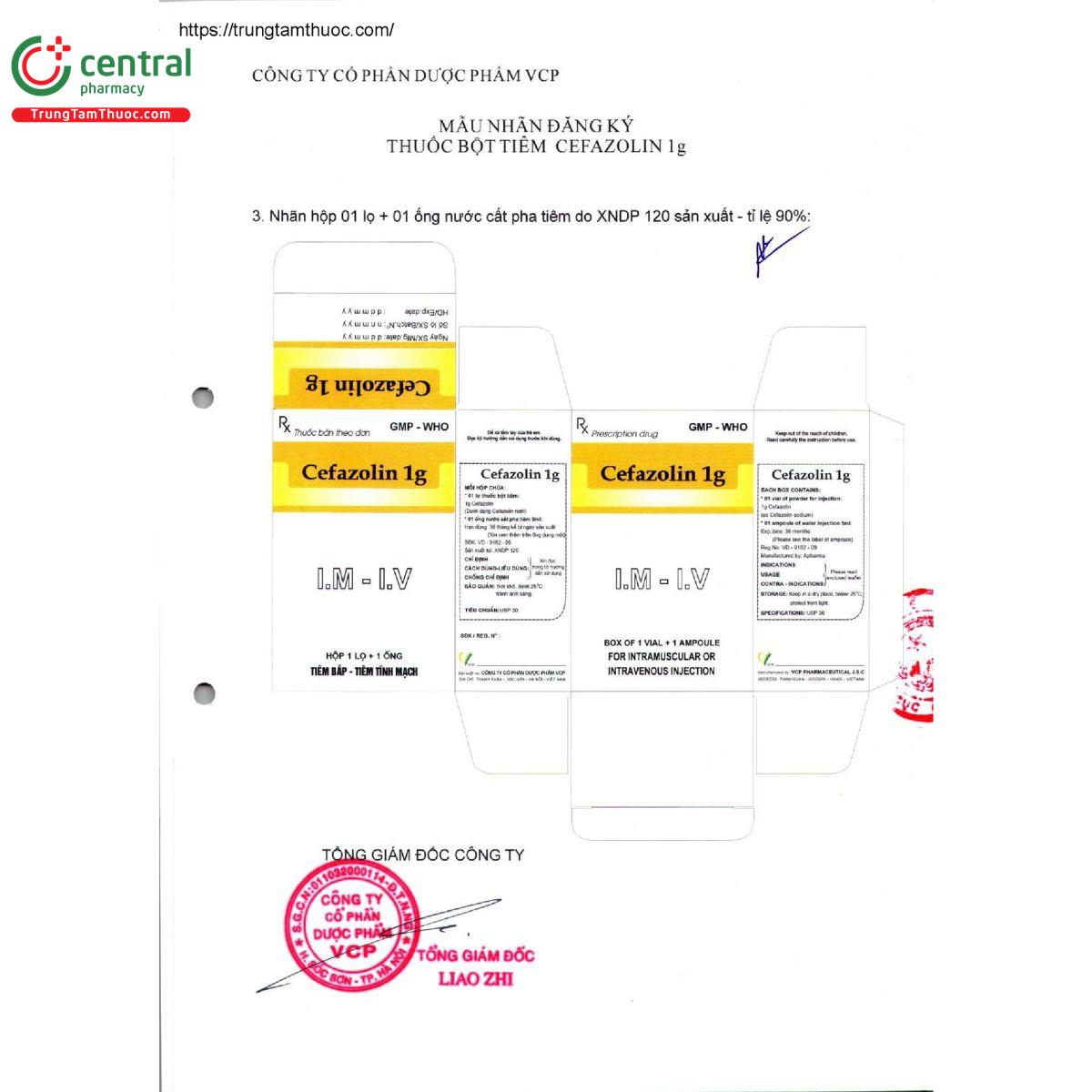 cefazolin 1g 3 T7431