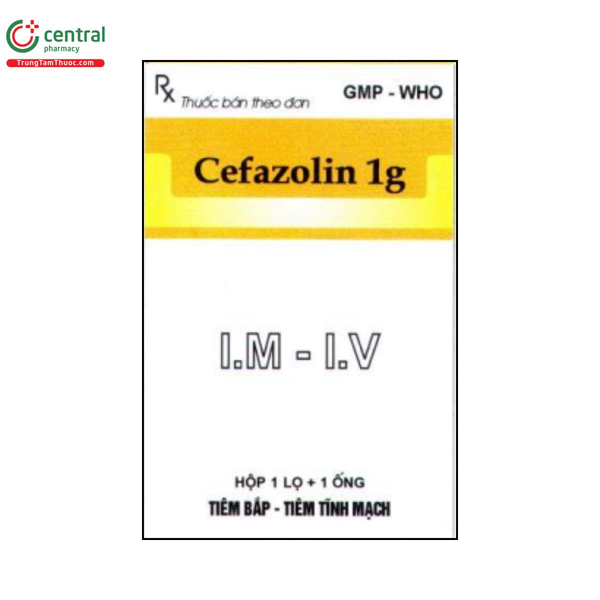Thuốc Cefazolin 1g VCP điều trị nhiễm khuẩn đường hô hấp, da, mô mềm
