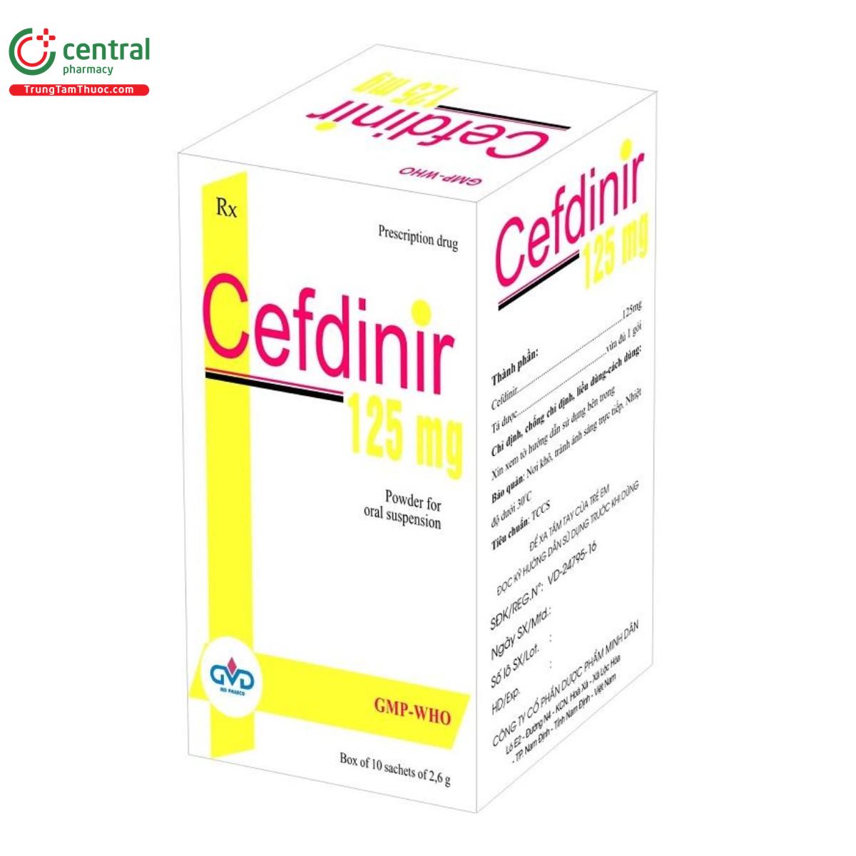 Thuốc Cefdinir 125mg Dược Minh Dân điều trị nhiễm khuẩn đường hô hấp