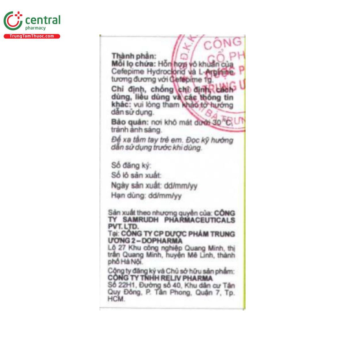 cefepime 1g reliv 2 G2614 cefepime 1g reliv 2 G2614