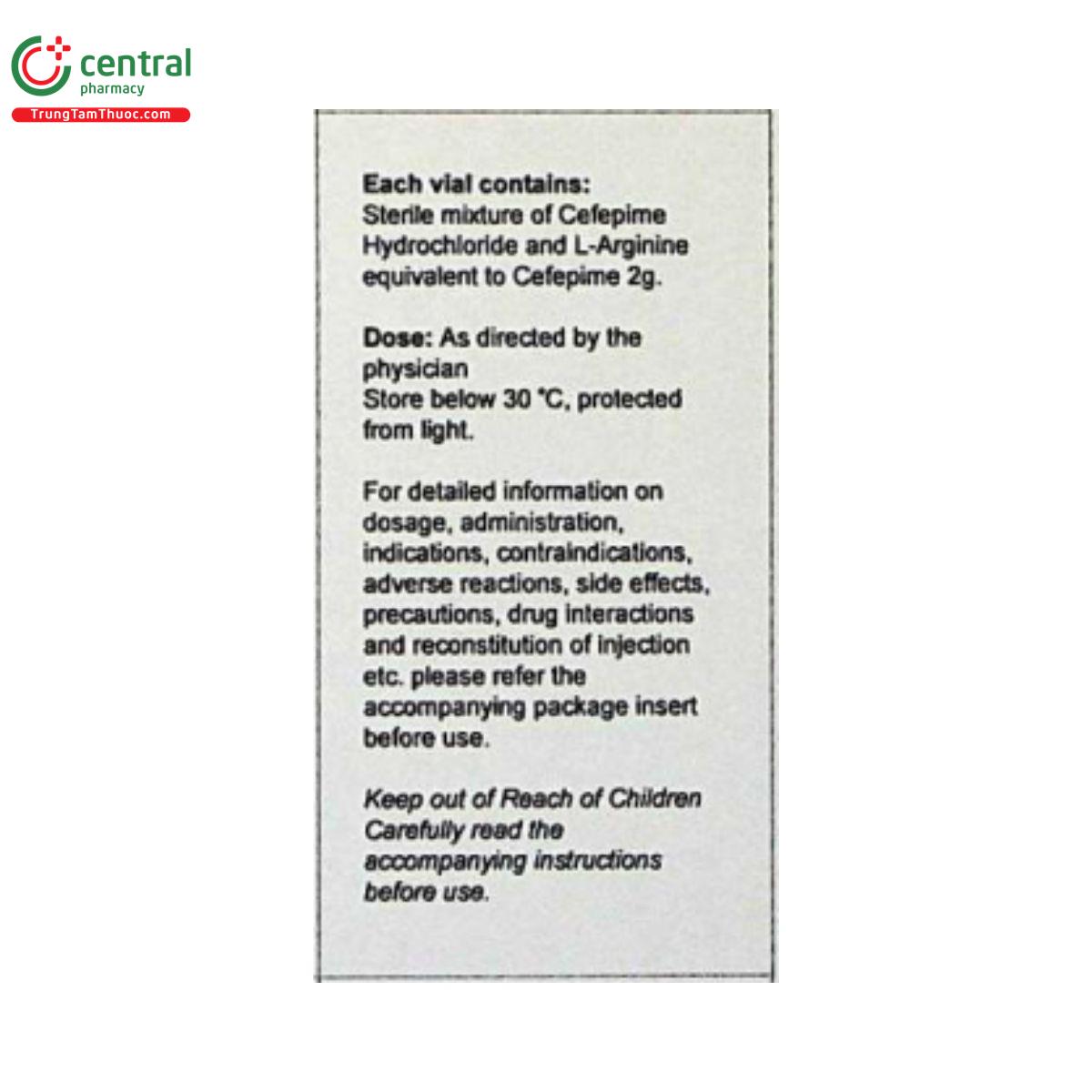 cefepime 2g reliv 4 T8524 cefepime 2g reliv 4 T8524