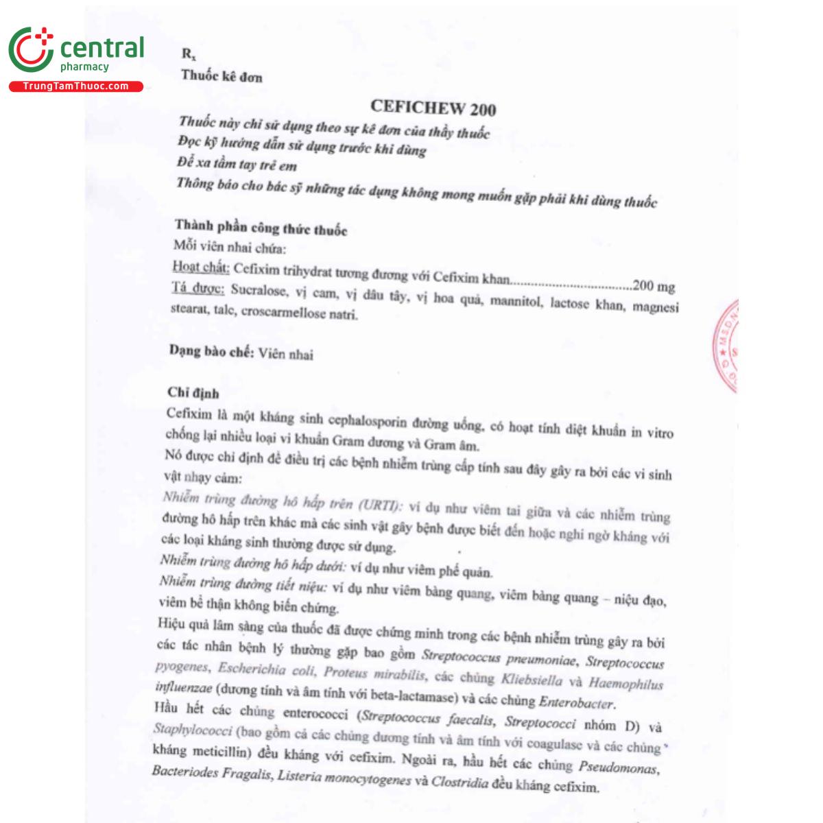 cefichew 200mg 4 H3312