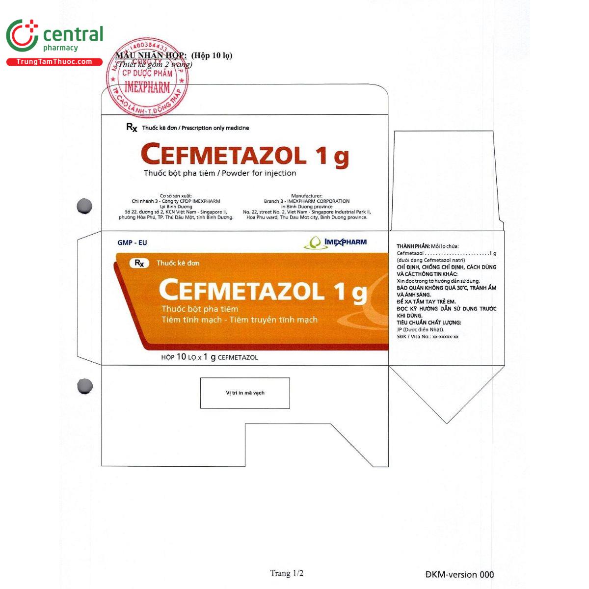 cefmetazol 1g imexpharm 2 E1737
