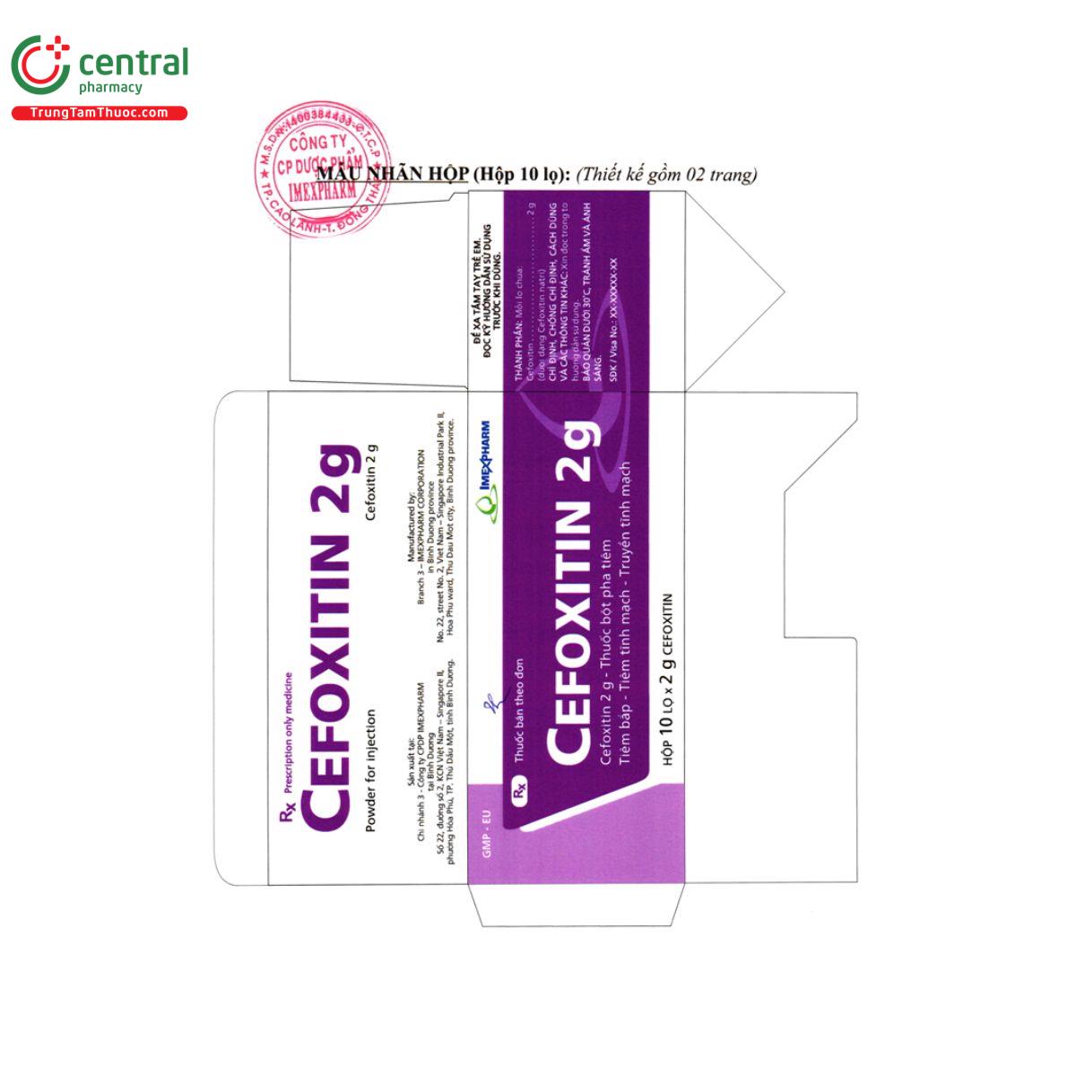 cefoxitin 2g imexpharm 5 U8120