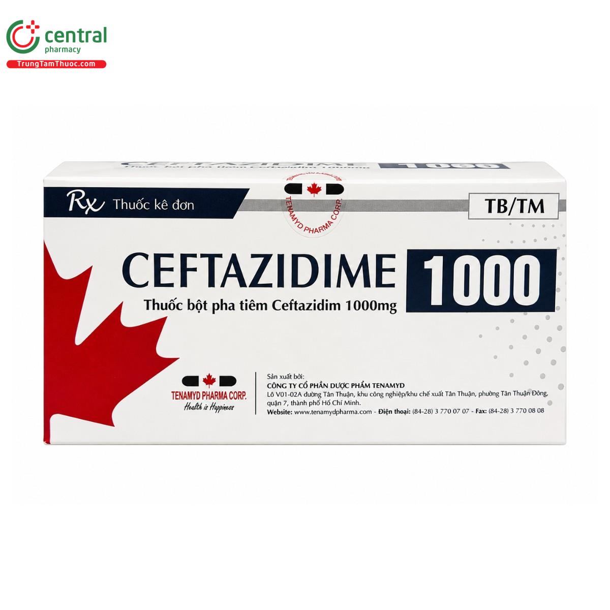 ceftazidime 1000mg duoc pham tenamyd 1 T7085