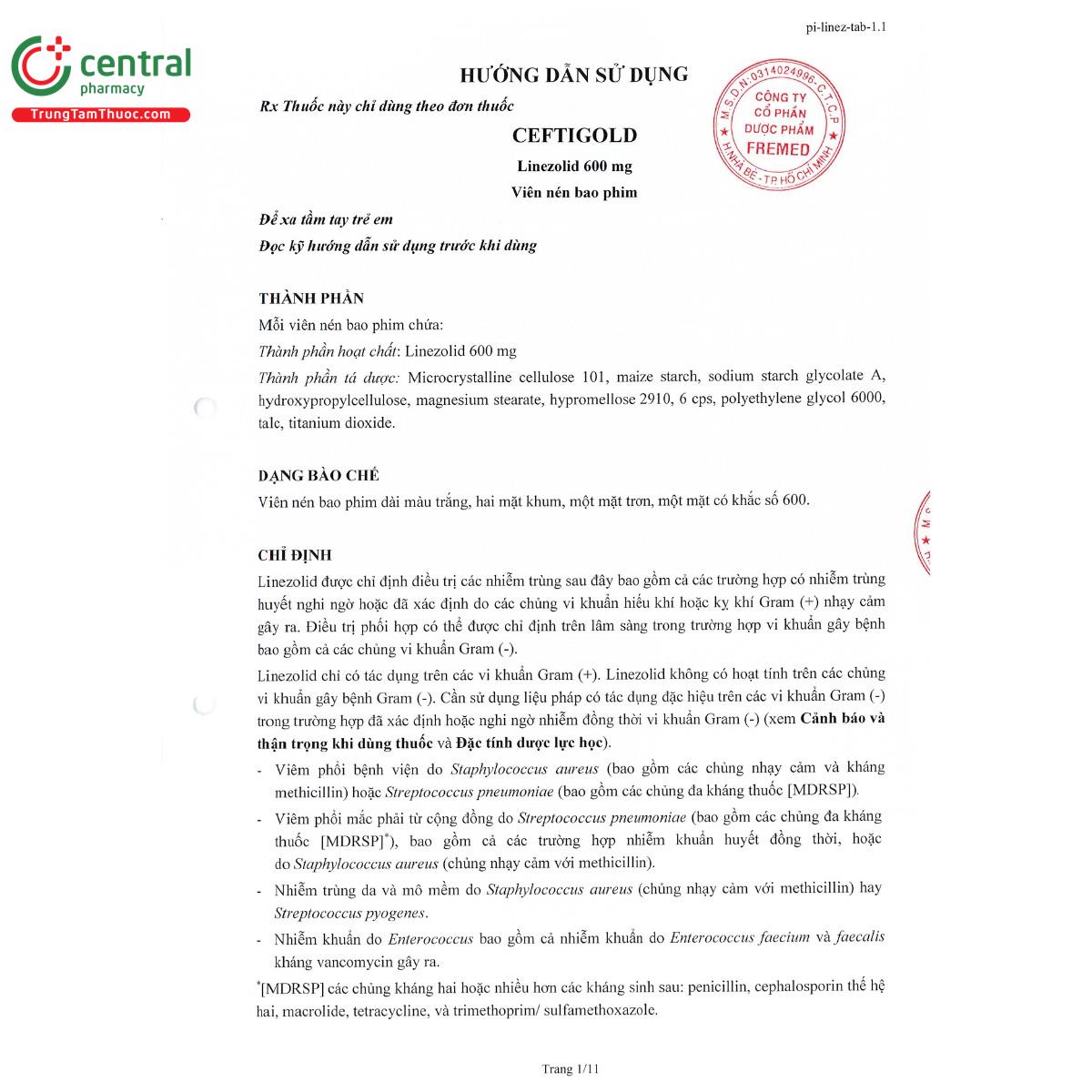 ceftigold 600mg 3 T8122