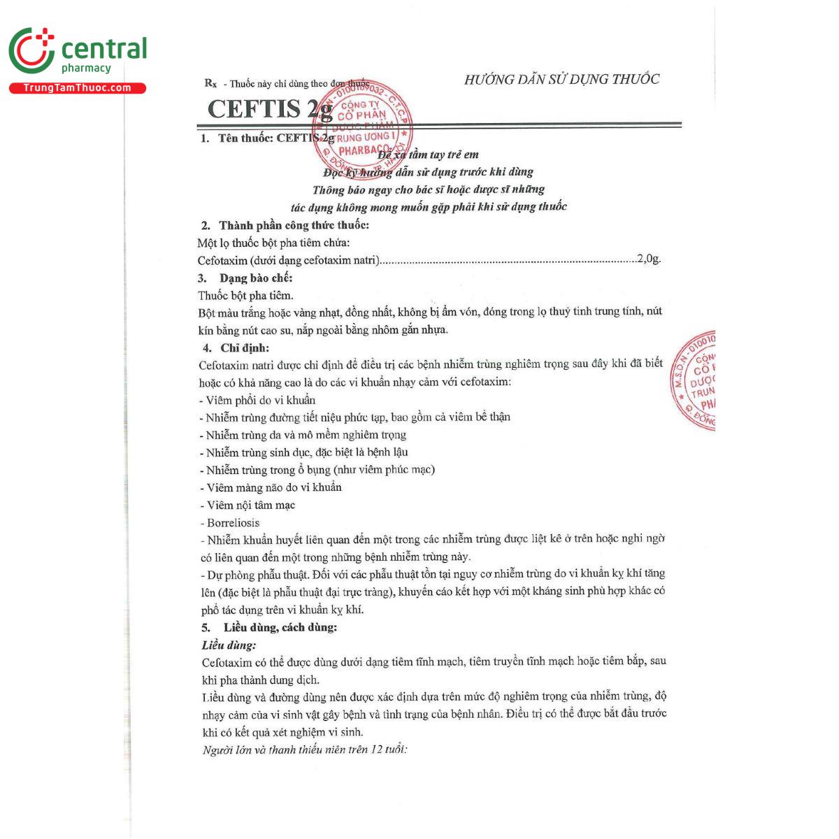 ceftis 2g 4 U8668
