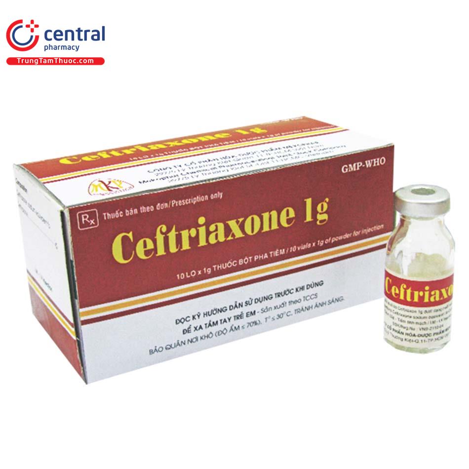 Thuốc Ceftriaxone 1g Mekophar tác dụng, chỉ định và lưu ý sử dụng