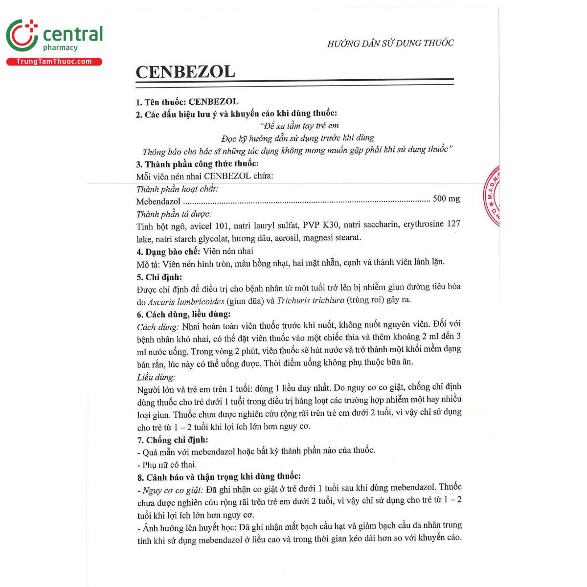 cenbezol 500mg 6 L4281