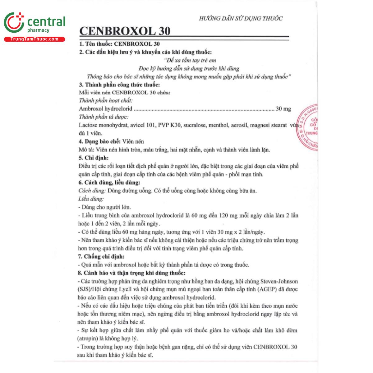 cenbroxol 30 4 U8185