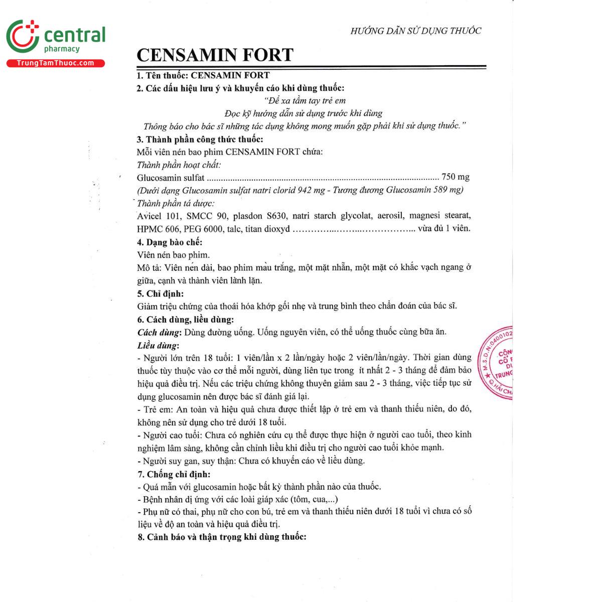 censamin fort 750mg 6 J3737