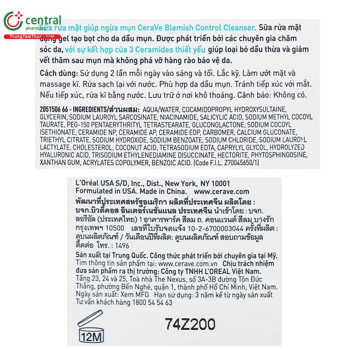 cerave blemish control cleanser chai 236ml 5 J3648
