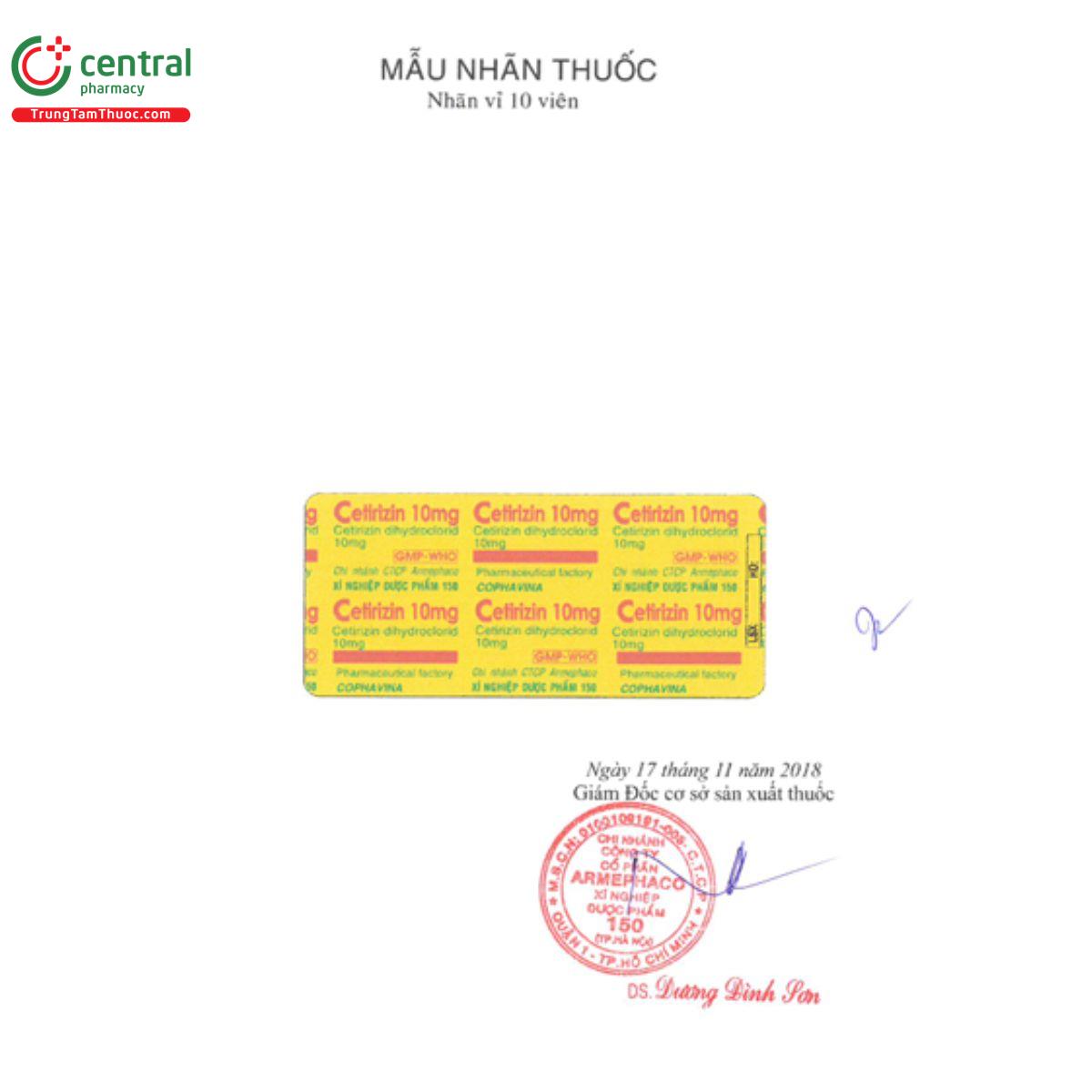 cetirizin 10mg armephaco 7 V8543
