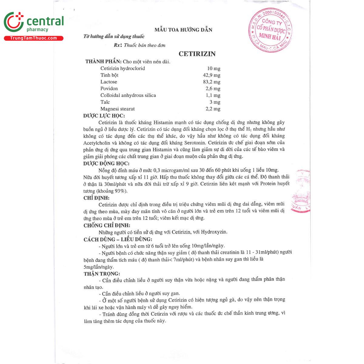 cetirizin 10mg mipharmco 2 E1164 cetirizin 10mg mipharmco 2 E1164