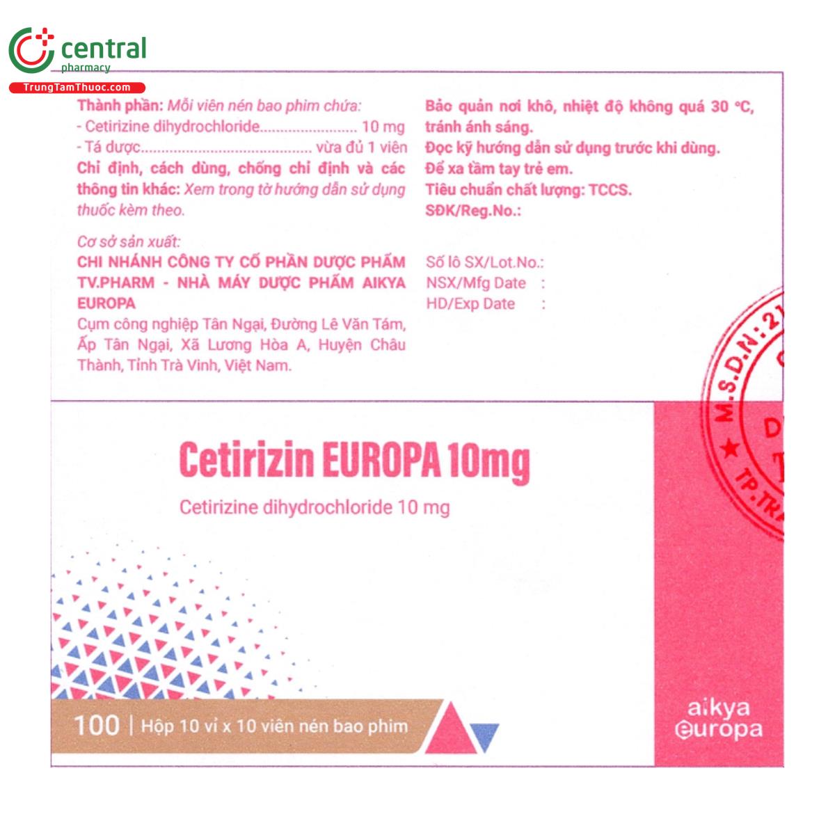 cetirizin europa 10mg 2 K4764 cetirizin europa 10mg 2 K4764