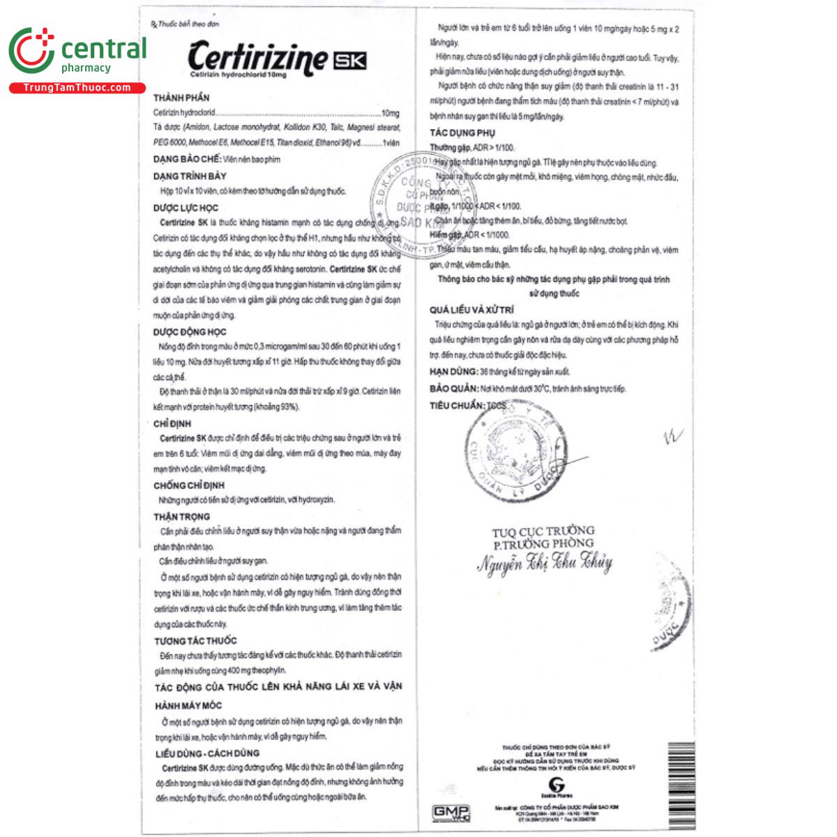 cetirizine sk 3 N5103 cetirizine sk 3 N5103