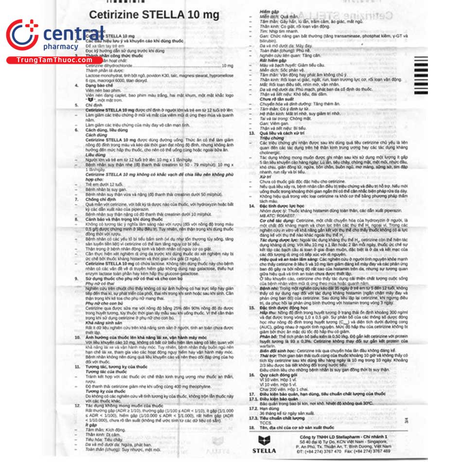 cetirizine stella 10mg 7 A0741