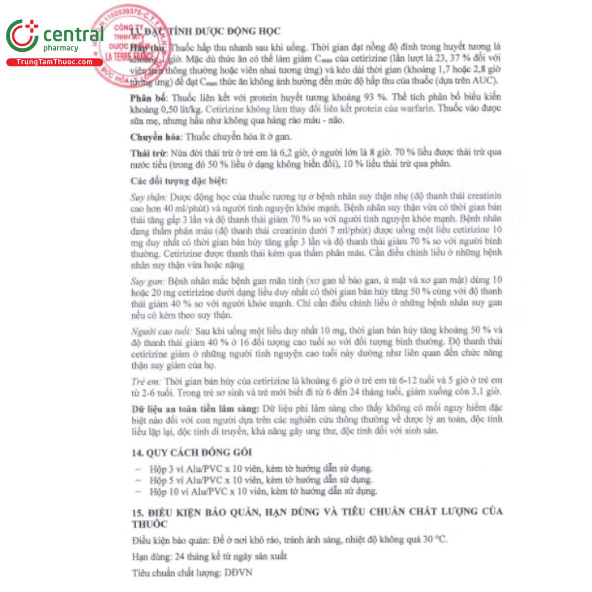 cetizin ltf 10mg 10 V8304