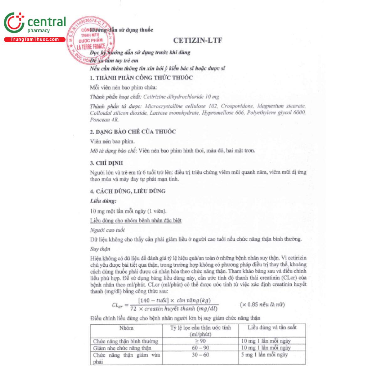 cetizin ltf 10mg 4 F2768