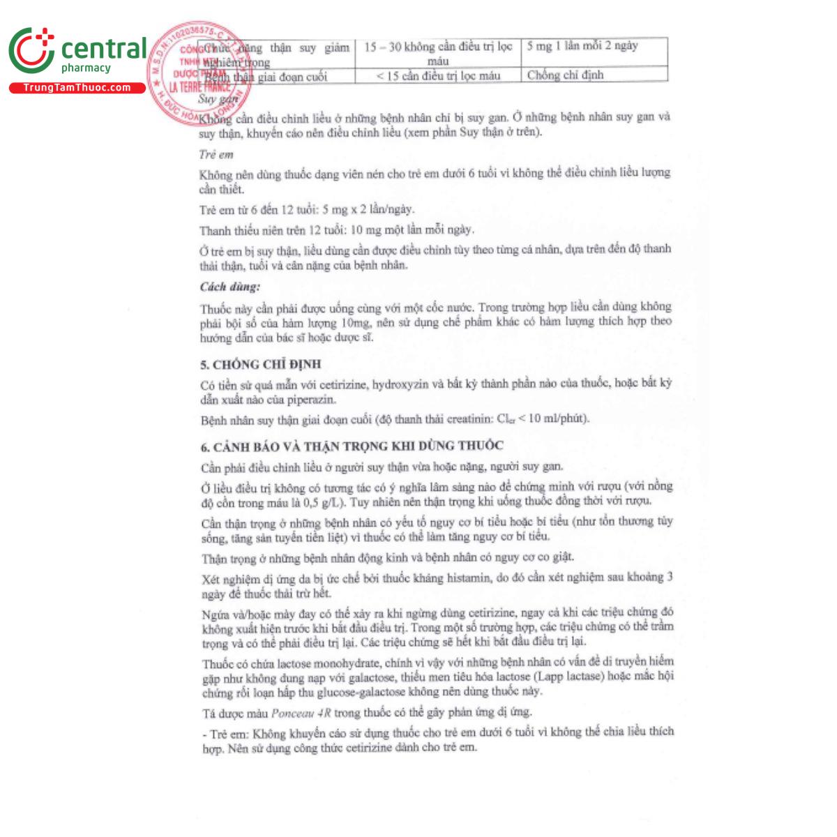 cetizin ltf 10mg 5 U8130