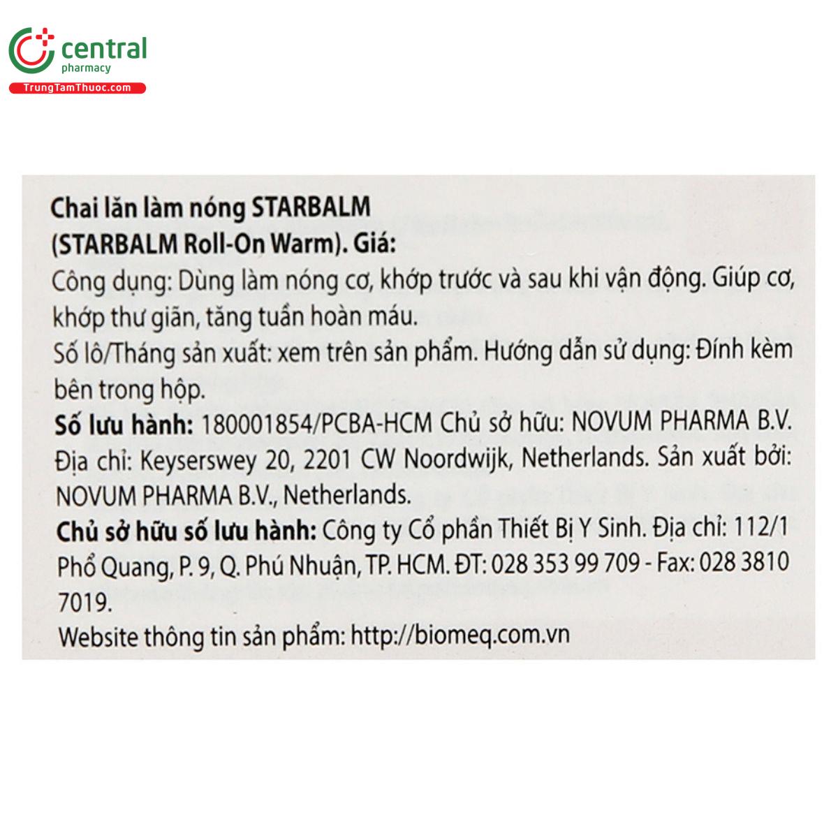 chai lan lam nong roll on warm starbalm 75ml 6 K4025