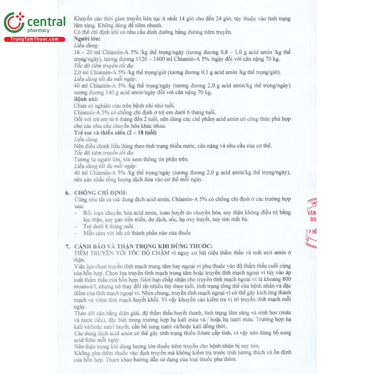 chiamin a 5 solution for infusion 4 O5722 chiamin a 5 solution for infusion 4 O5722