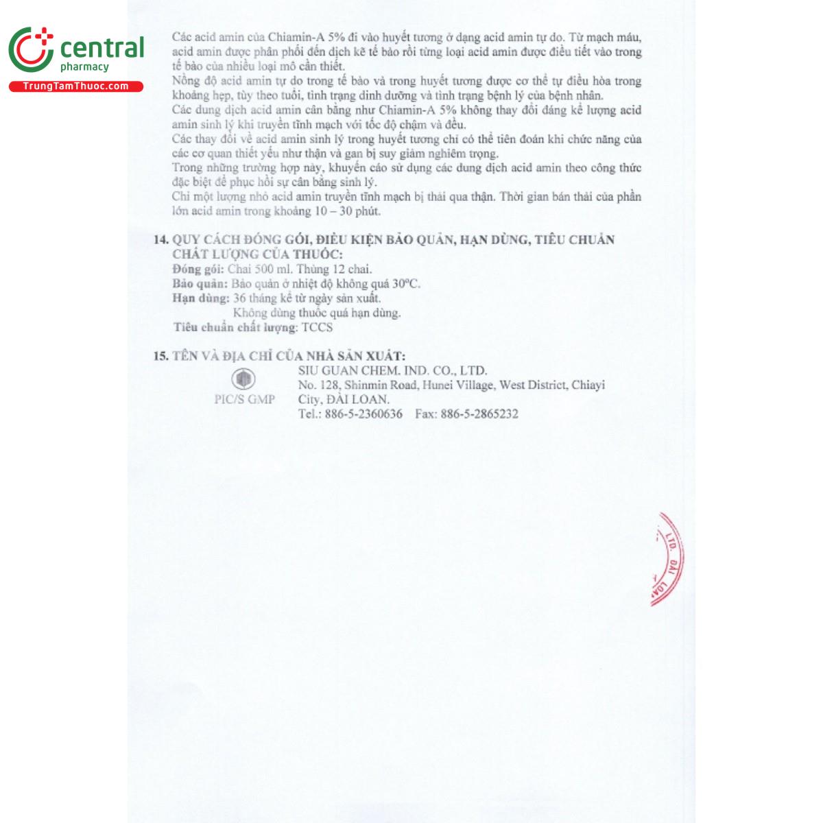 chiamin a 5 solution for infusion 6 B0547 chiamin a 5 solution for infusion 6 B0547