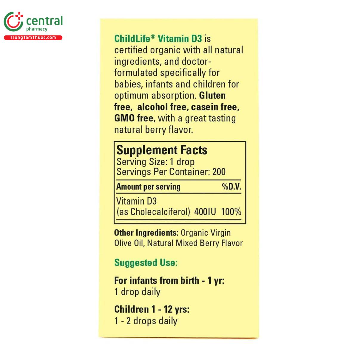 childlife organic vitamin d3 drops 10ml 6 E1473