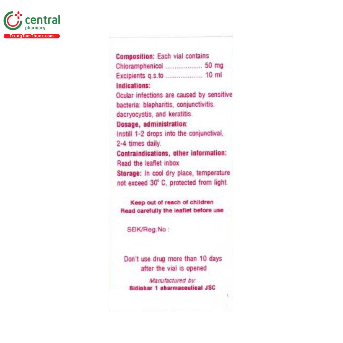 chloramphenicol 05mg bidiphar 4 D1673