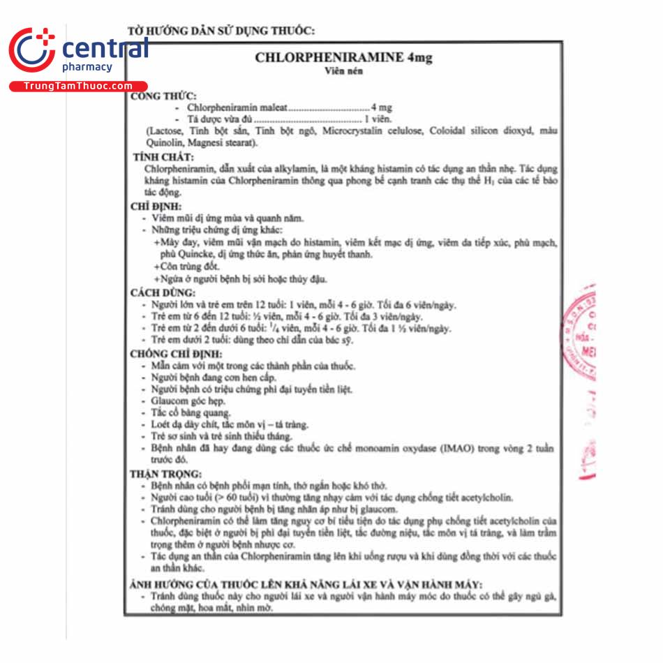 chlorpheniramine 4mg mekophar 05 L4614