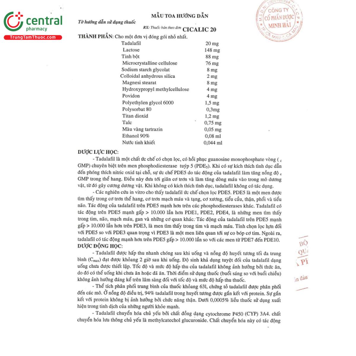 cicalic 20mg 5 F2012