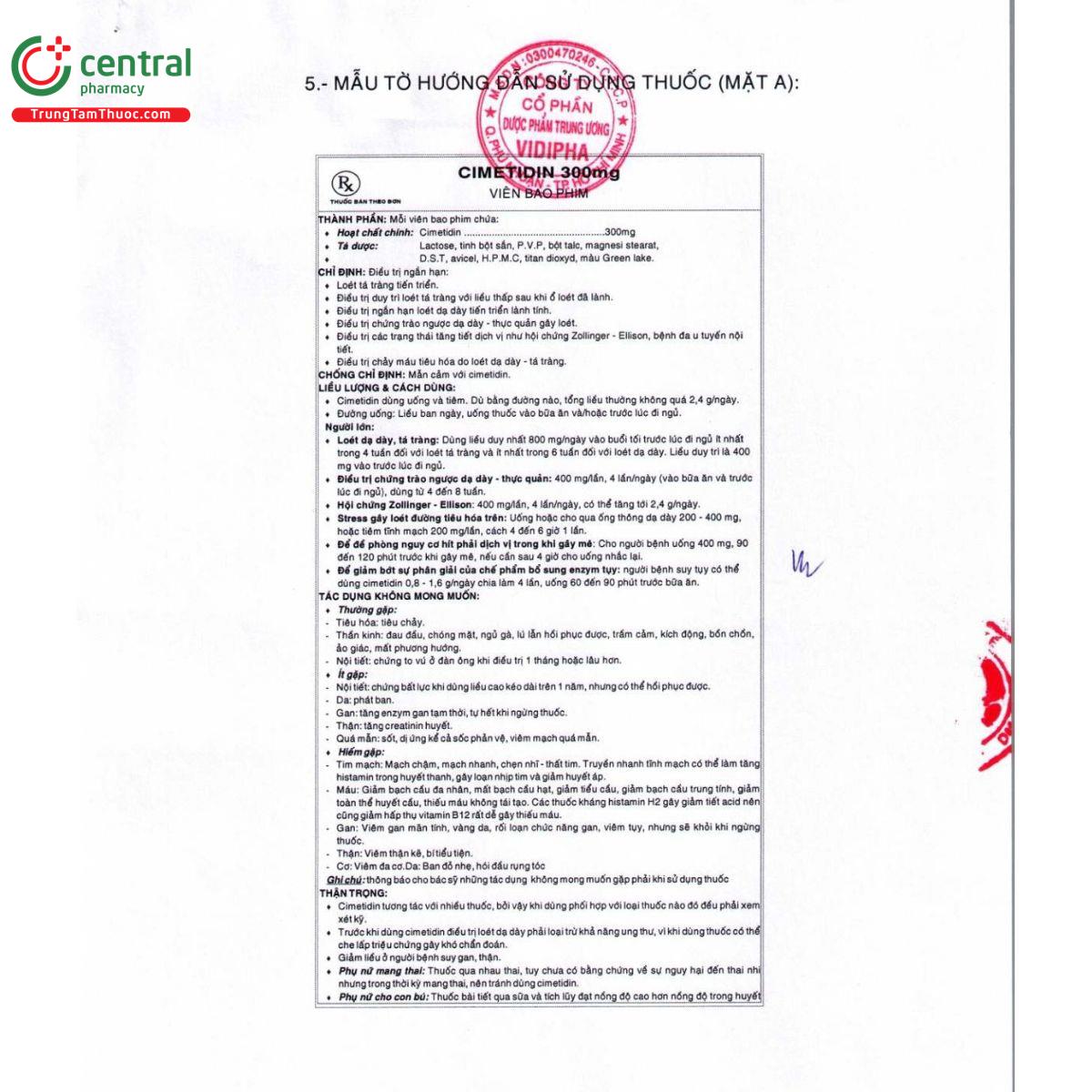 cimetidin 300mg vidipha 4 B0367 cimetidin 300mg vidipha 4 B0367