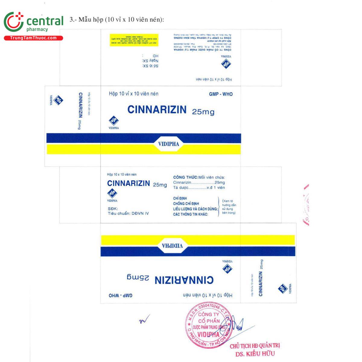 cinnarizin vidipha 25mg 10 C1874