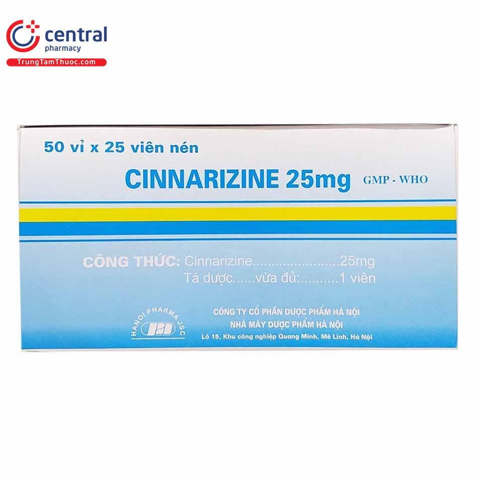 cinnarizine 25mg hanoipharmajsc G2013