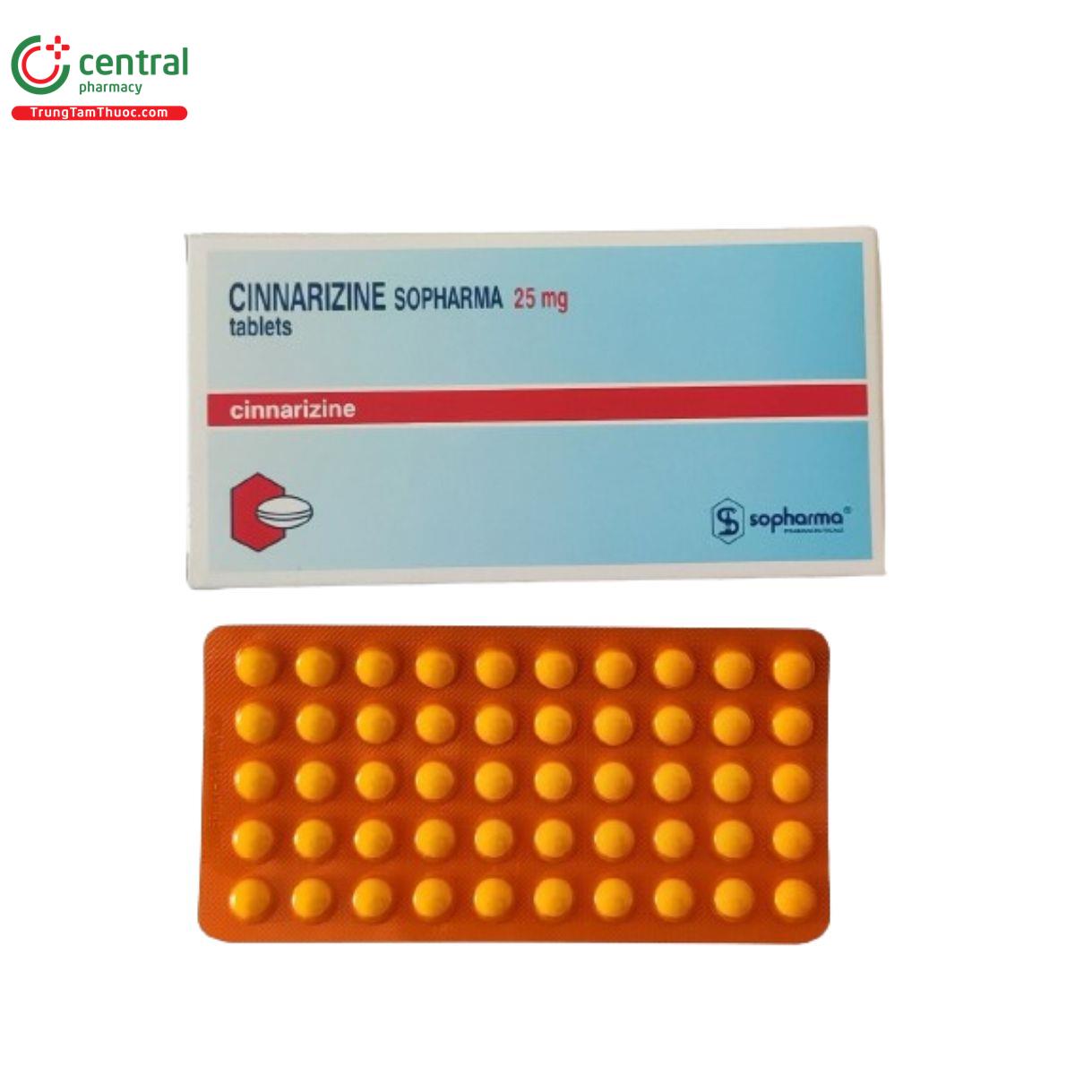 Thuốc Cinnarizine Sopharma 25mg tablet - trị rối loạn tiền đình