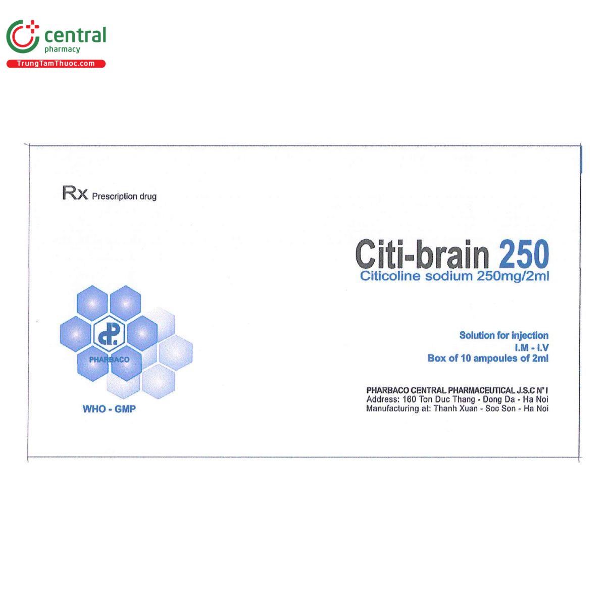 citi brain 250mg 2ml 3 Q6114
