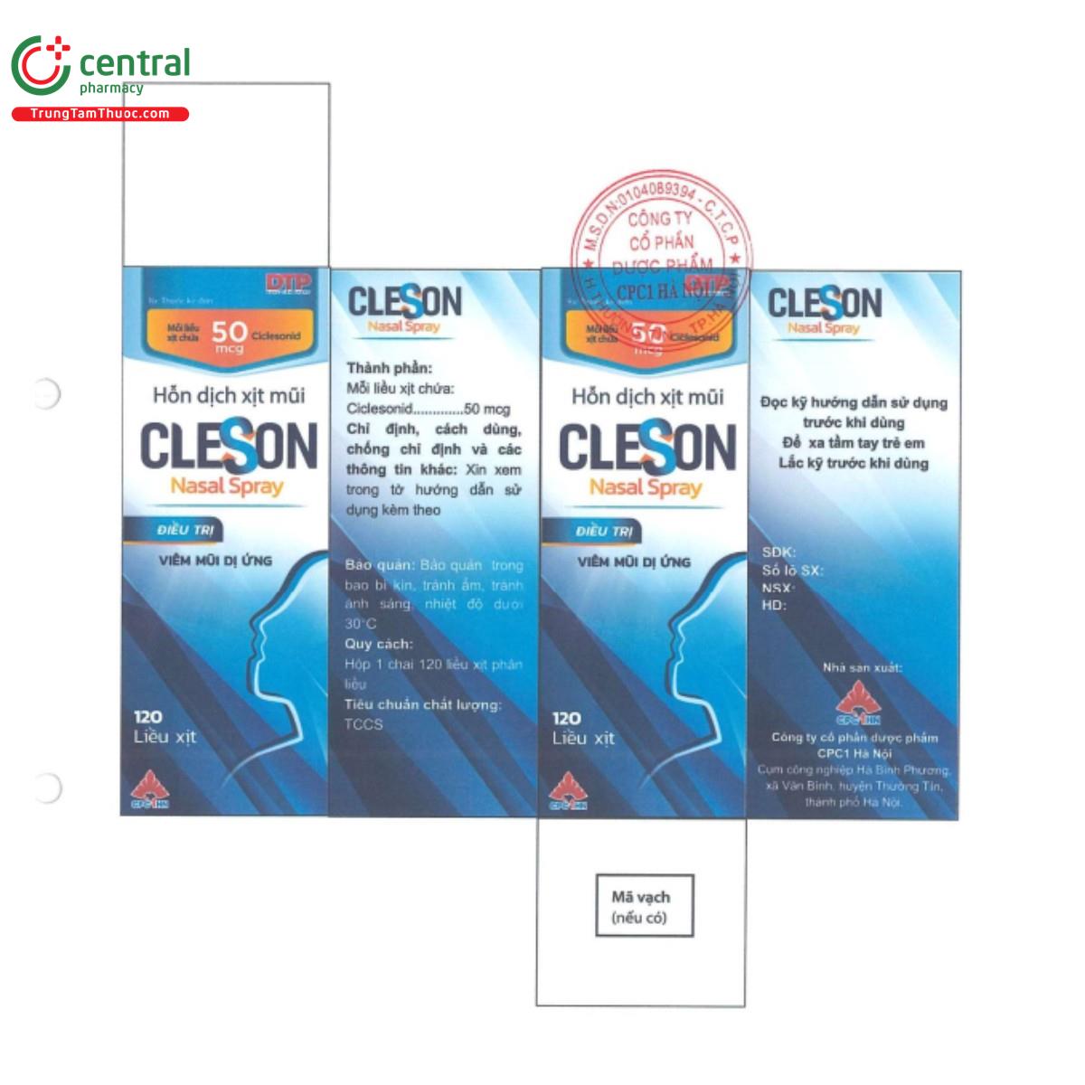 cleson nasal spray 50mcg 3 B0038