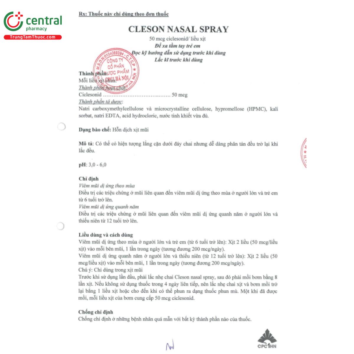 cleson nasal spray 50mcg 4 V8852