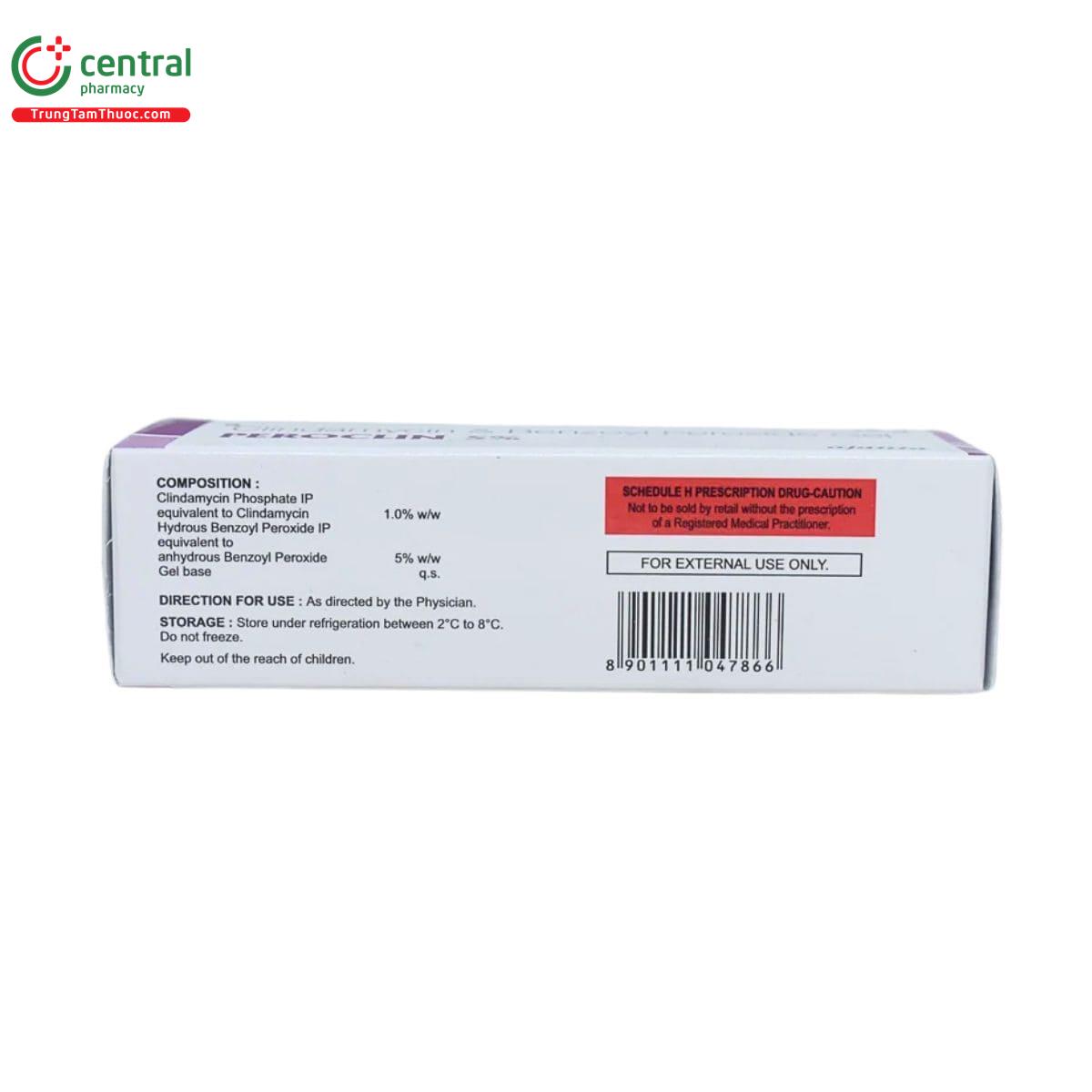 clindamycin and benzoyl peroxide gel peroclin 5%