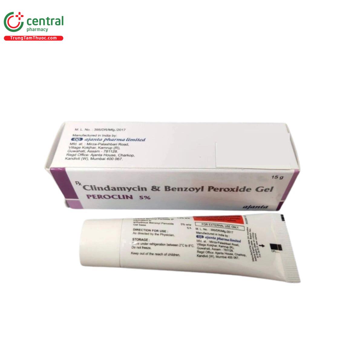 clindamycin and benzoyl peroxide gel peroclin 5%